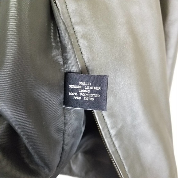 olive Leather suit set, Finity Studio, genuine leather pants and jacket size 8 - Picture 12 of 12